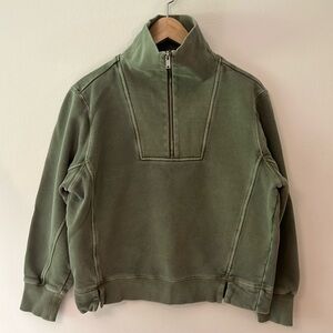 Alex Mill Crosby Half Zip Pullover, Olive Green, Women’s Medium